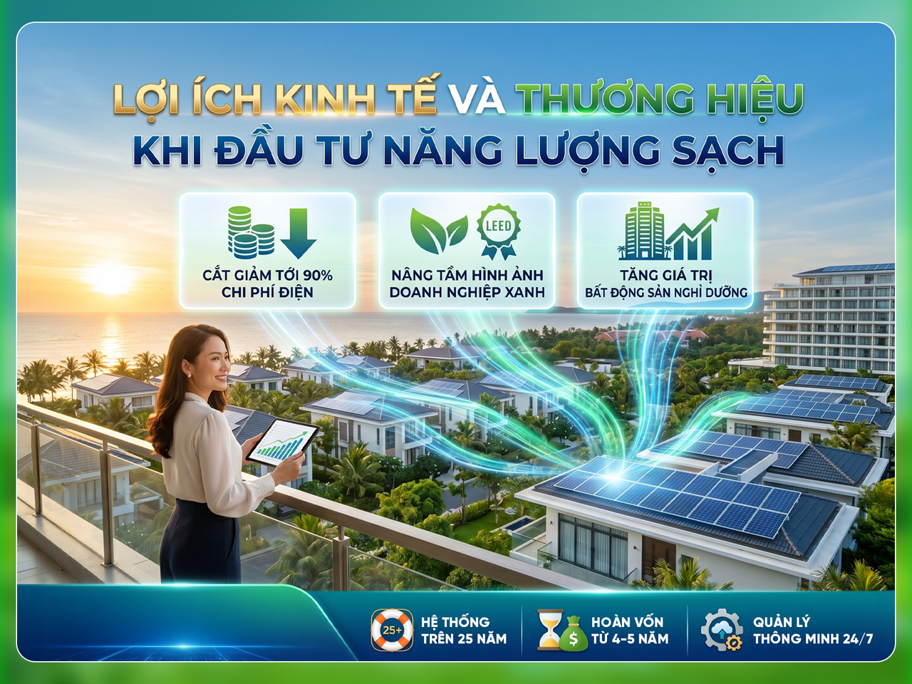 Lợi ích kinh tế và thương hiệu khi đầu tư năng lượng sạch